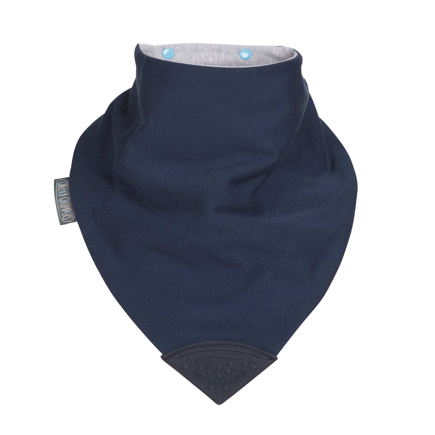 Cheeky Chompers All Needs Bandana Bibs with Oral Sensory Chew | Single Reversible Bib with 2 Designs: Navy & Grey | Oral, Motor, Anxiety Relief | Safe & Hygienic | Medium Size for Older Children