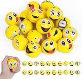 Ainiv 20Pcs Funny Face Squeeze Stress Balls PU 4.5cm Sensory Fidget