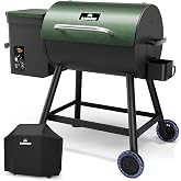 Electric Pellet Grill &amp; Smoker, 450 Sq In, PID Control, 8-in-1, 450&deg;F Max | 8-in-1 BBQ Versatility Waterproof Cover 11 lb hopper grill, smoke, bake, roast, braise &amp; BBQ