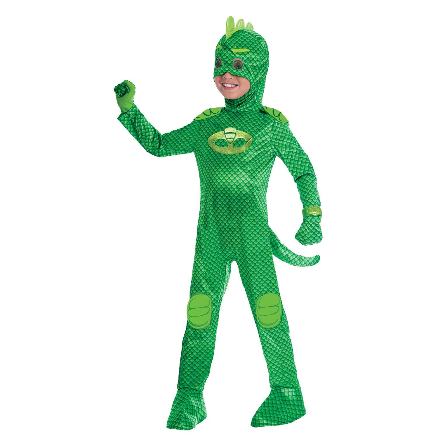 amscan (PKT) (Fix 6/6**(25) (9902968) Child Boys PJ Deluxe Gekko Costume (5-6yr) - PJ Masks - (VKS1183)