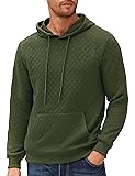 COOFANDY Mens Hooded Sweatshirt Long Sleeve Quilted