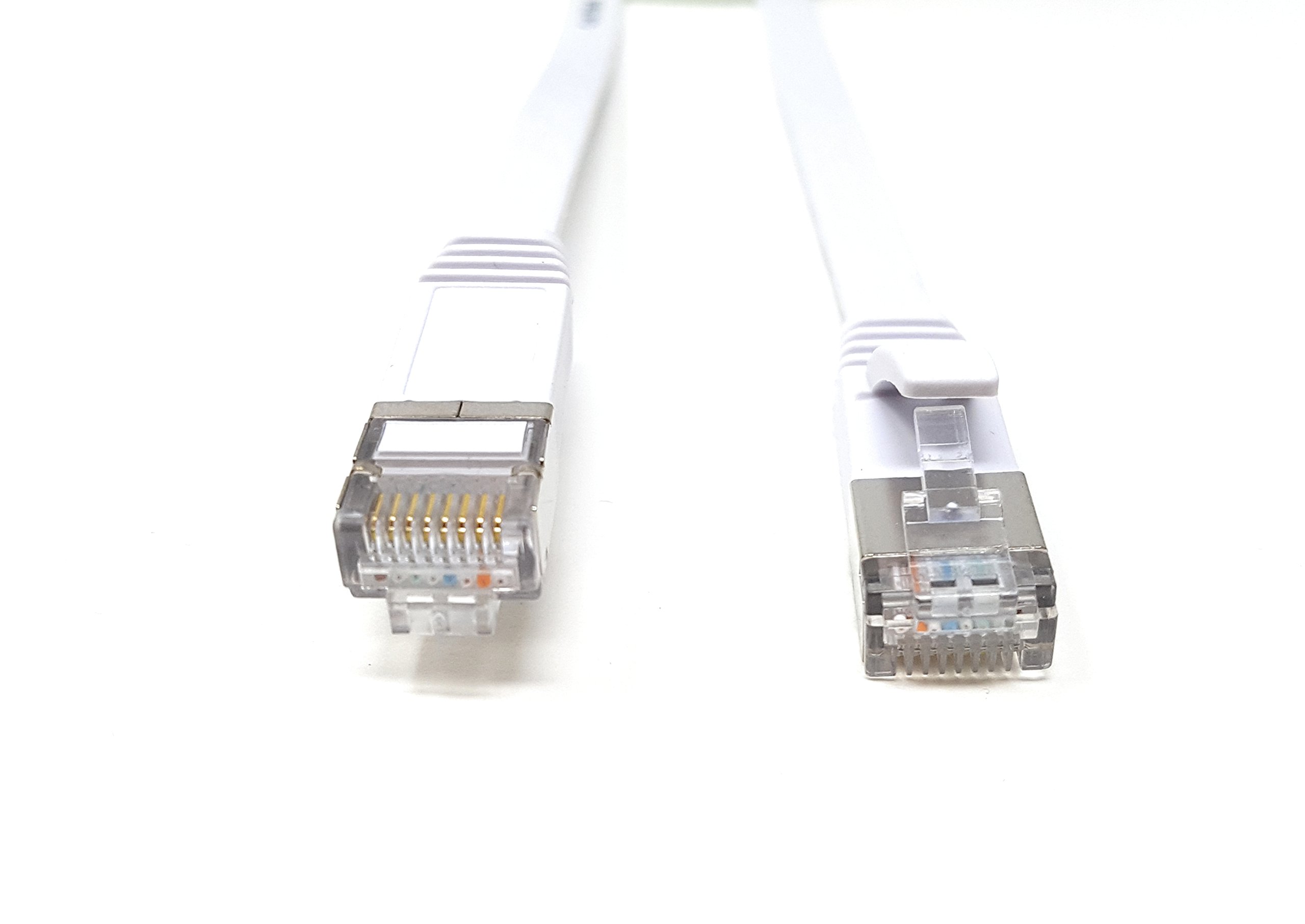 MainCore 0.25cm Long White FLAT CAT6a / S-FTP/Ethernet LAN Patch Cable 500MHz / GIGABIT RJ45 / Compatible with CAT 5 / CAT 6 / CAT 7