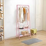 Youyijia Pink Clothes Rail 60x151cm Heavy Duty Garment Rack with Shelves view 6