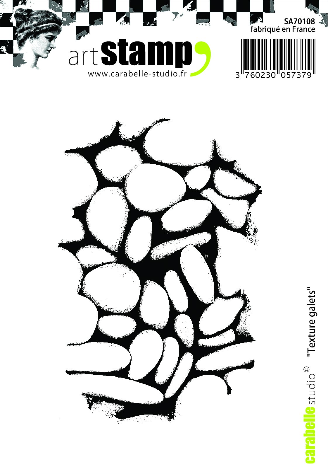 Carabelle Studio A7 Cling Stamp-Texture Pebbles, Rubber, White/Transparent