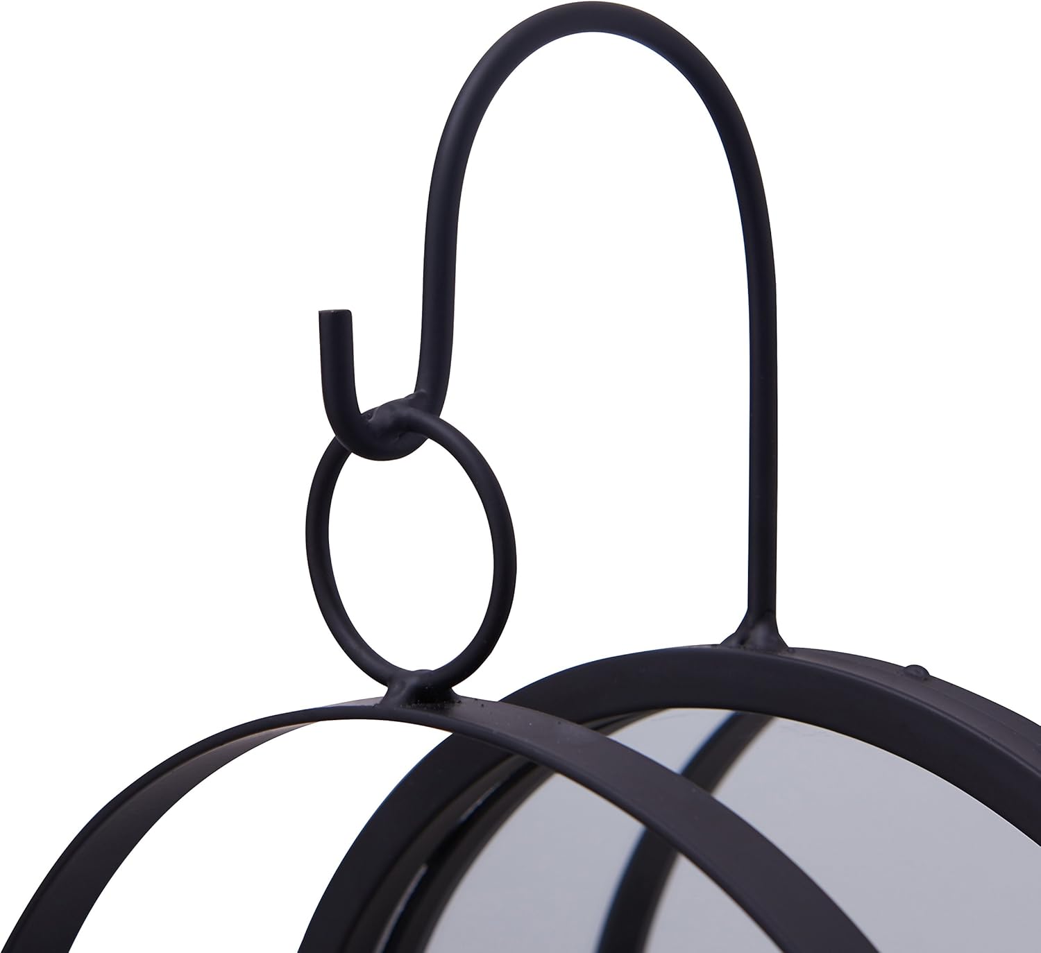 Danya B. Round Wrought Iron Pillar Candle Sconce with Mirror – A Decorative Rustic Metal Hanging Wall Candleholder: Home & Kitchen