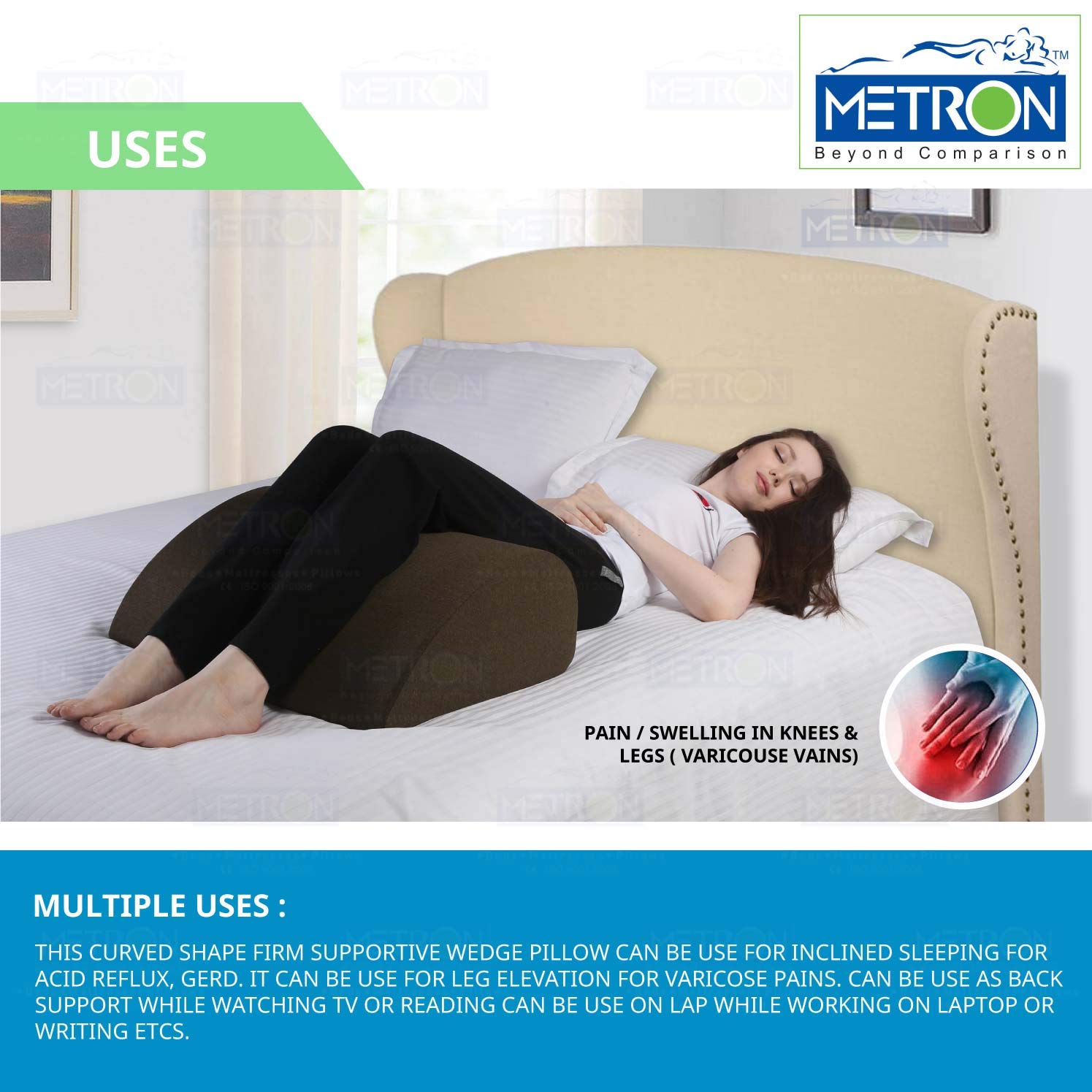 Metron Ergonomic Lounge Multipurpose Firm Support Large Size Wedge