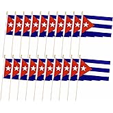 20 Pack Cuba Flags Cuban Stick Flag Small Mini Handheld Flags for Decorations,( 5 × 8inches), essential for parties and celebrations