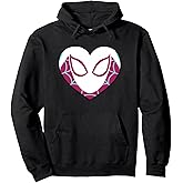 Marvel Spider-Man Ghost Spider Spider-Gwen Heart Mask Logo Pullover Hoodie