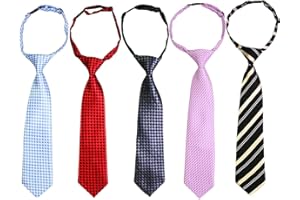 kilofly Pre-tied Adjustable Neck Strap Tie Boys Baby Necktie Value Set of 5