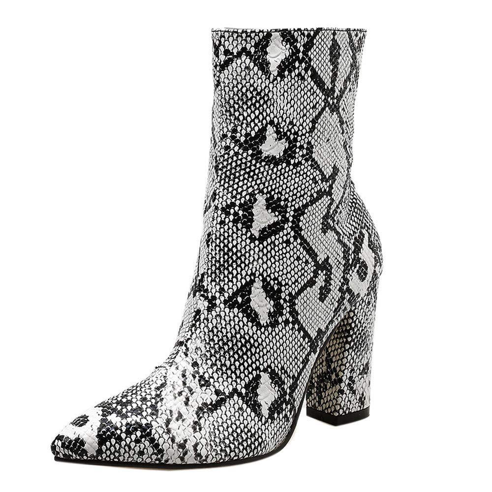 womens white snakeskin boots