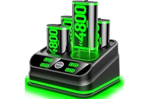 Controller Battery Pack, Rysker Controller Charger with 4 x 4800mWh Packs Rechargeable Battery Packs, Battery Pack Rechargeab