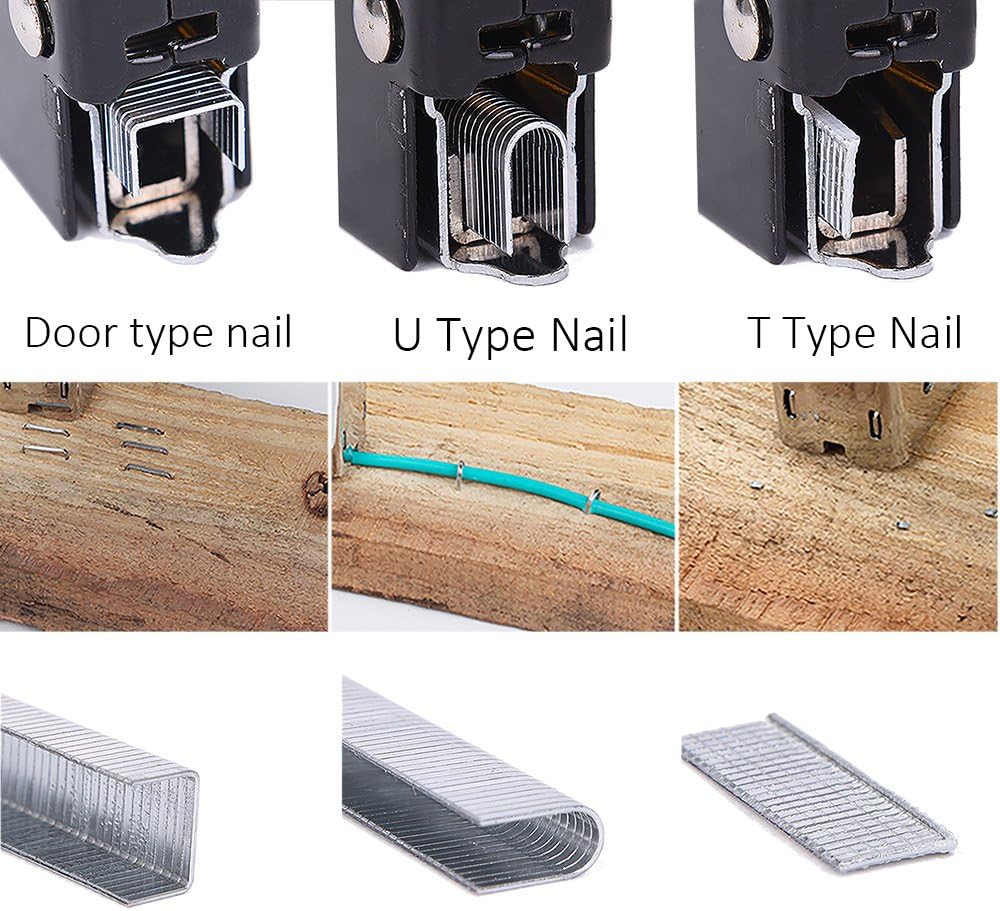 WOLFWILL 3 in 1 Heavy-Duty Staple Gun Kit with Remover Brad Nail Gun Bonus 3 Types Nail Set - - 
