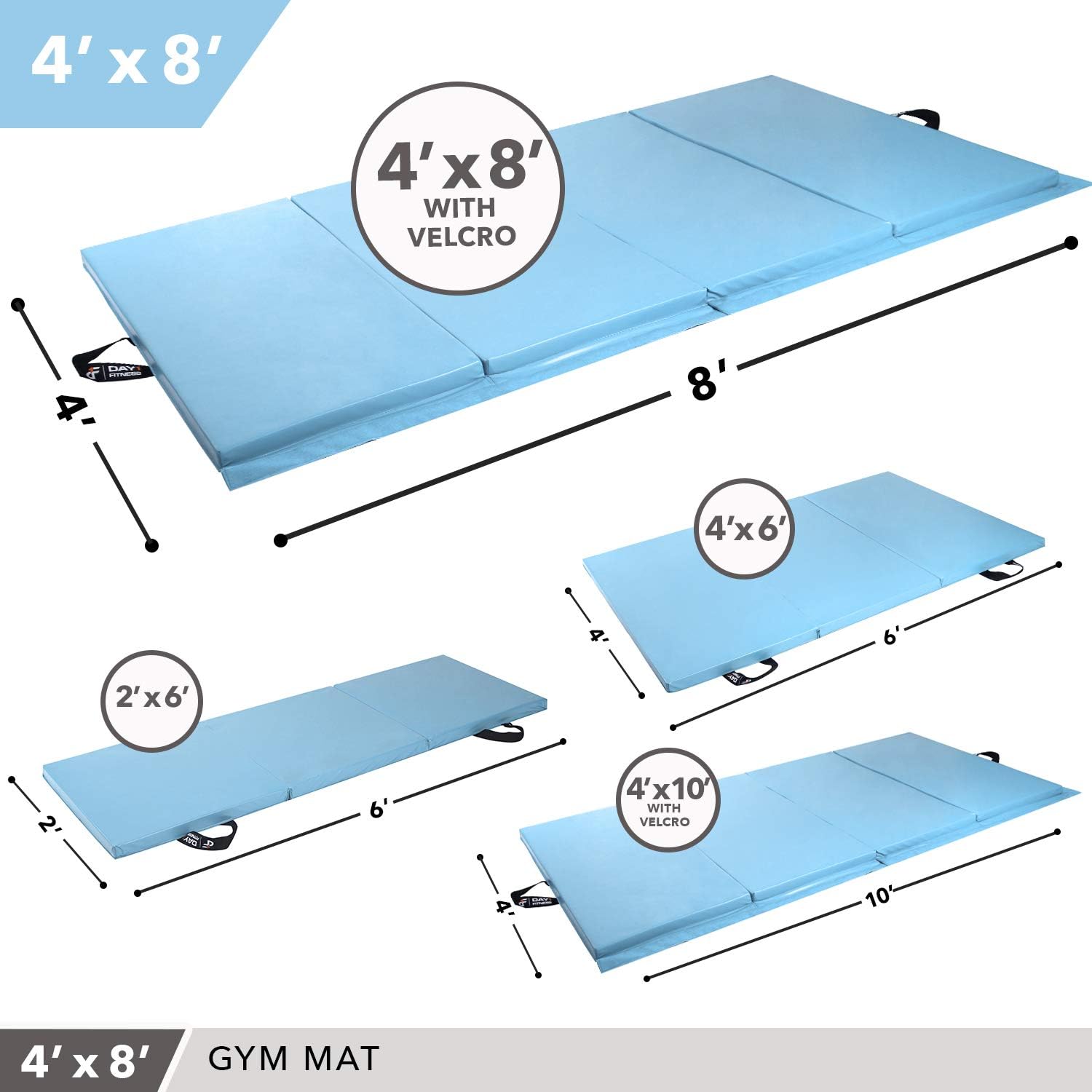 Day 1 Fitness Folding Gymnastics Gym Mat – High-Density Foam, Exercise, Yoga, Gymnastics, Crossfit, Aerobics, Tumbling Mats : Sports & Outdoors
