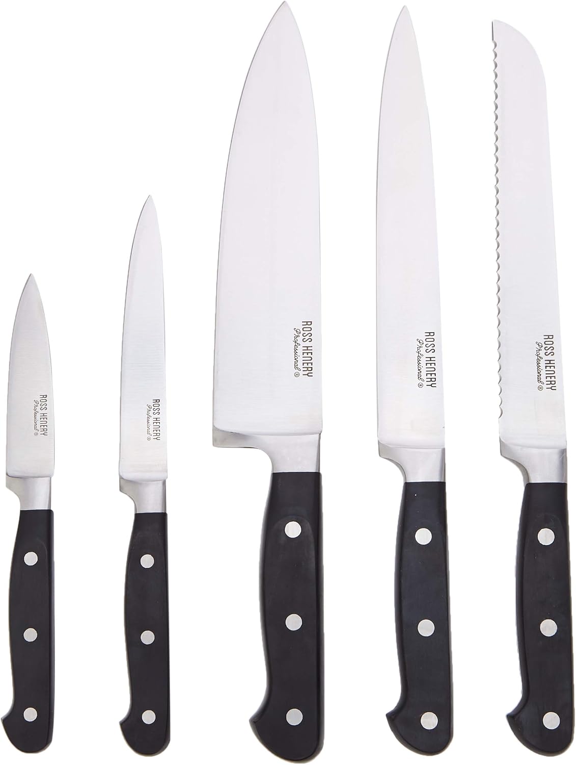 Ross Henery Professional Knives, 5 Piece Stainless Steel Kitchen Knife Set in on a Magnetic Block PREMMAG19 - Image 3