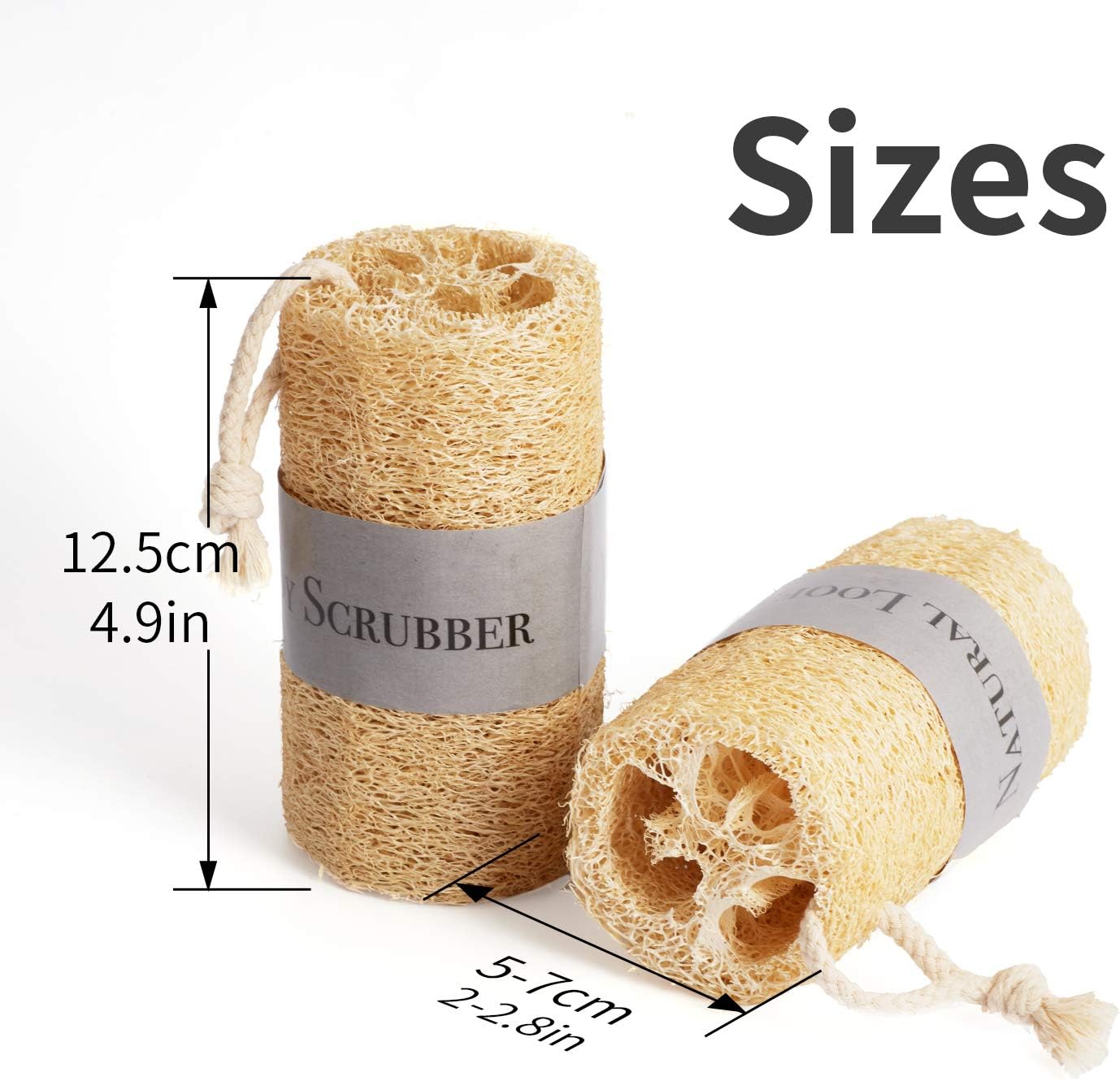 Natural Loofah Sponge Exfoliating Scrubber, Body Shower Bath Luffa Organic Exfoliator Men & Women, 100% Eco-Friendly Loofahs Brush Sponge: Health & Personal Care