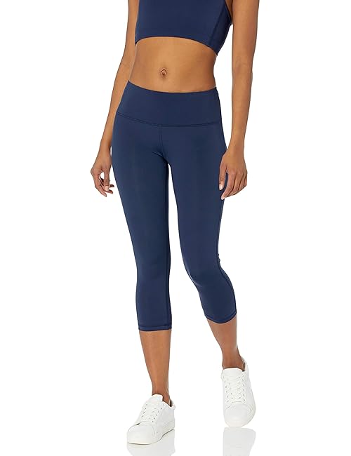 Amazon Essentials Short Leggings for Women, Active Sculpt, Mid Rise Capri, Small, Navy