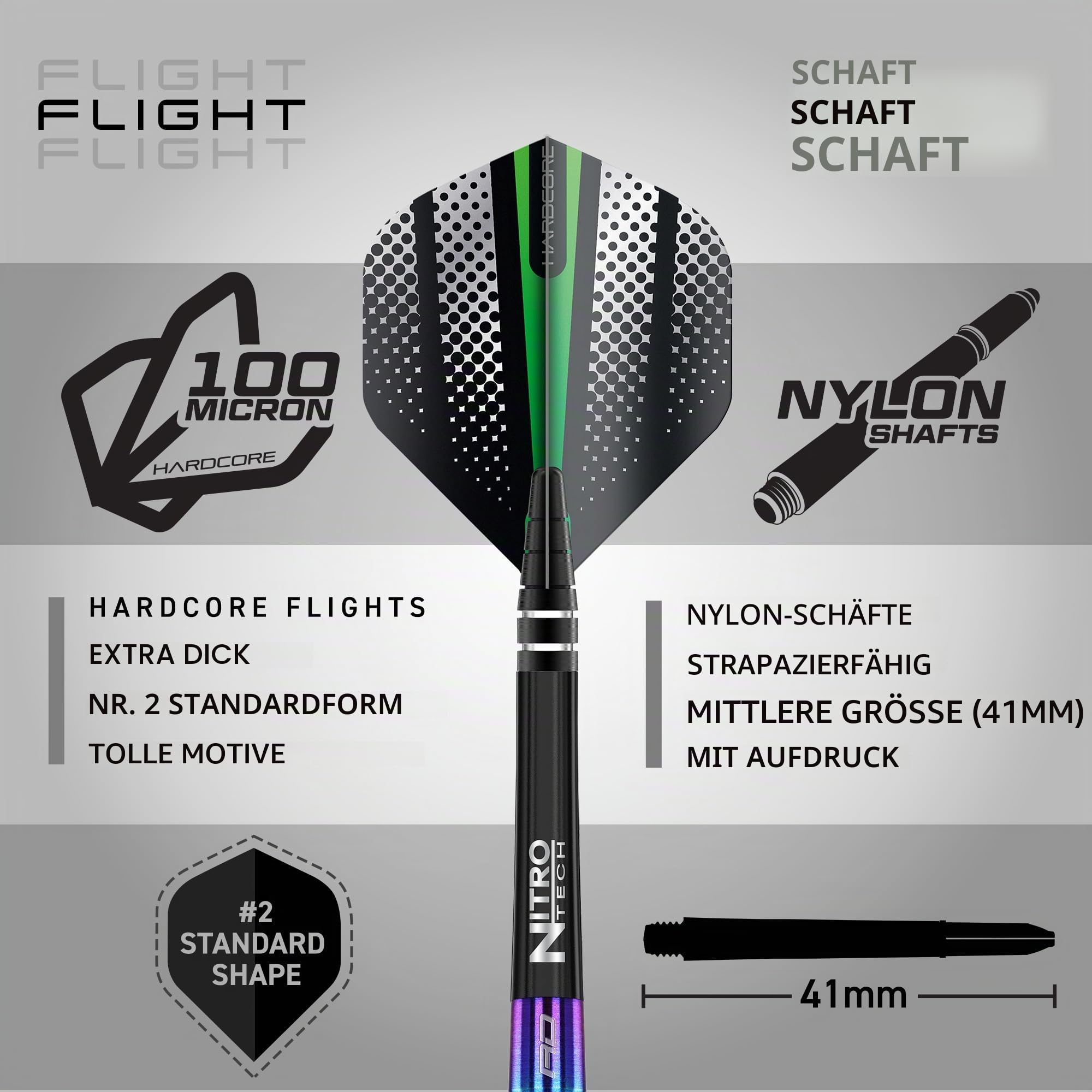RED Dragon Razor Edge Spectron 18 Gramm Softip Tungsten Darts mit Flights und Stielen 3