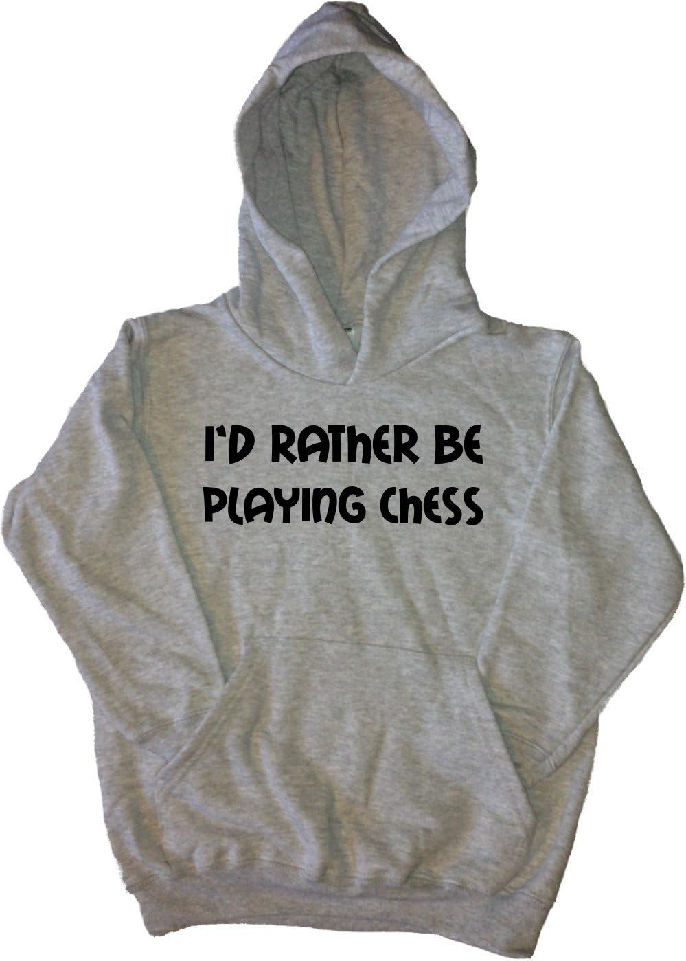 TeeTreeDesigns I'd Rather Be Playing Chess Grey Kids Hoodie
