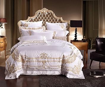 Amazon Com Sstony 100 Egyptian Cotton White Luxury Bedding