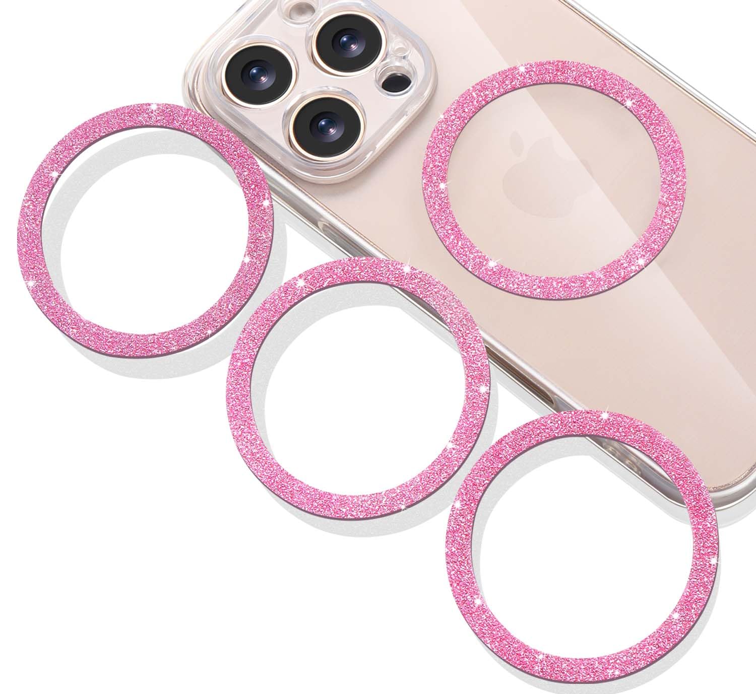 Photo 1 of 4 Pack Universal Magnetic Ring, Jsoerpay Metal Ring Sticker for All Phone Cases & Wireless Charging, Magnetic Car Mount/Phone Holder Conversion Kit, Pink