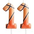 Zi Lan Basketball 11th Birthday Candle Brown Basketball Themed Cake Candles Happy Birthday Party Cake Topper for Boy Girl Kid Sport Theme Party Decorations Celebration Supplies