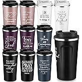 Meanplan 10 Set Christian Gift Bible Verse Tumbler 17oz Coffee Cup Religious Gifts Bulk Christian Tumblers for Women Men Pastor's Wife Appreciation Birthday Gifts(Multicolor, Bible Theme)