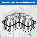 UUlioyer Corner Shower Caddy 3-Pack Black Rustproof No-Drill Shelf view 5