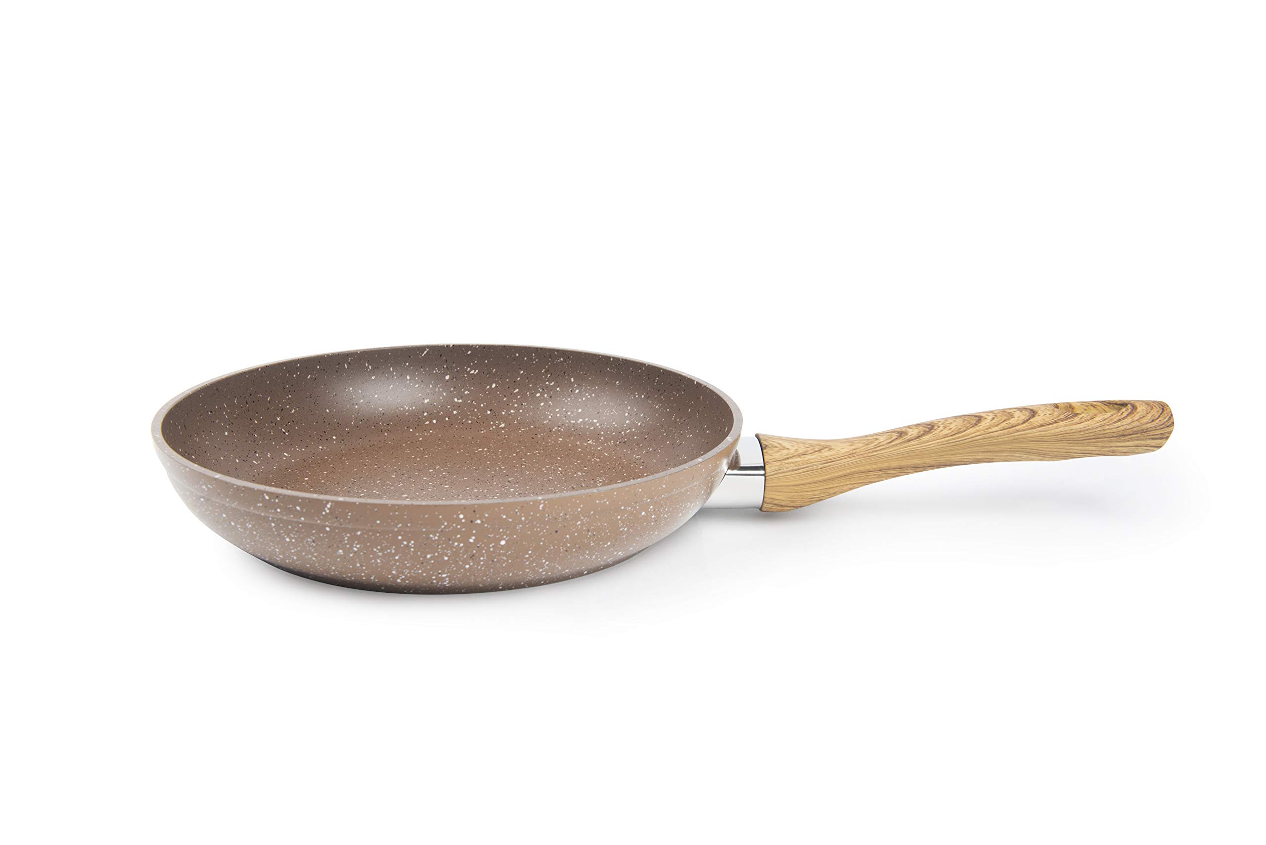 Excelsa Wood & Stone Non-Stick Frying Pan 28 cm, Forged Aluminium, Brown