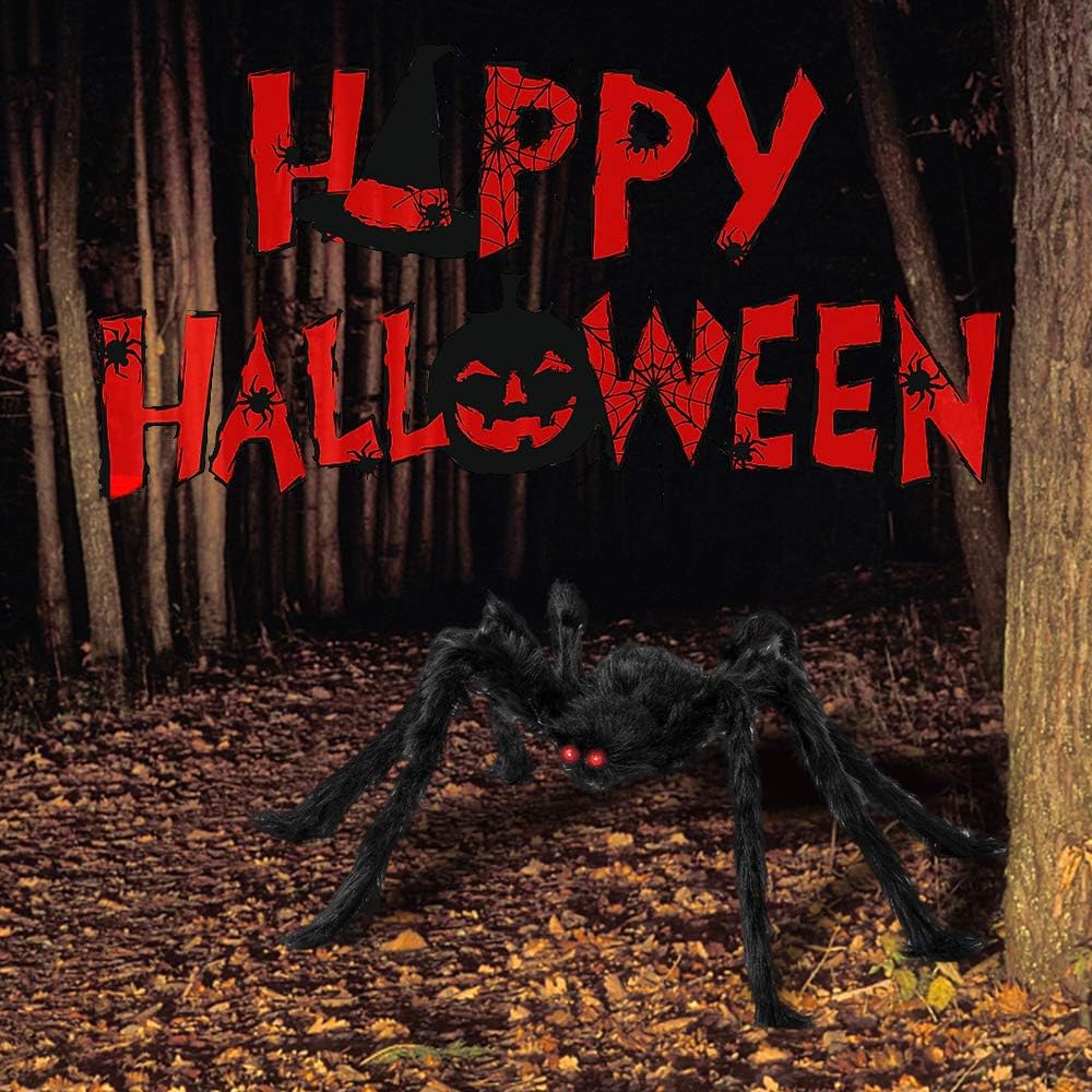 Yostyle Halloween Spider Decorations, 8Pcs Realistic Hairy Spiders Set, Scary Spider Props for Indoor, Outdoor and Yard Creepy Decor (6 Different Sizes): Home & Kitchen