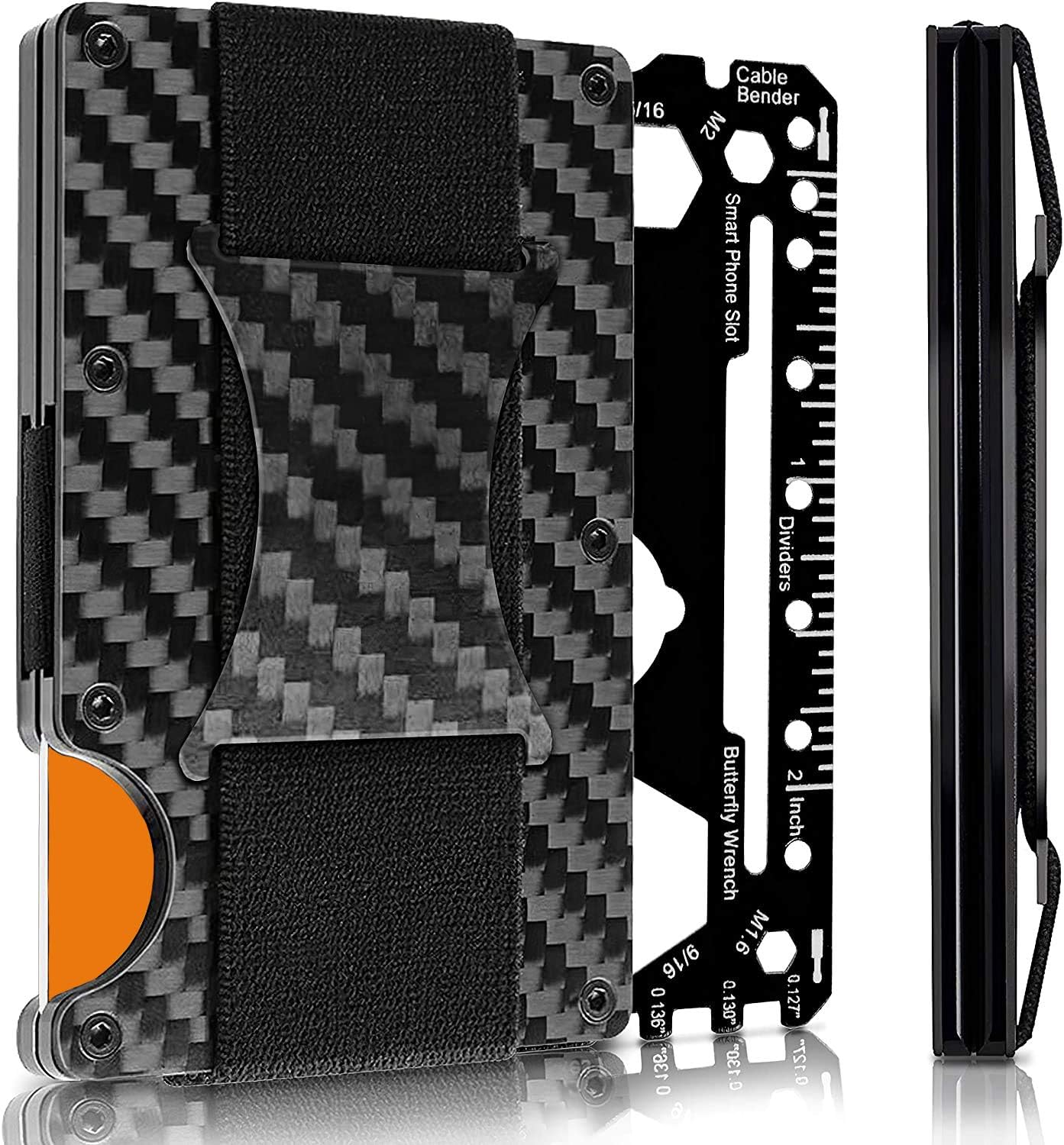 Hemelian Minimalist Carbon Fiber Slim Wallet | Front Pocket Wallet | Carbon Fiber Money Clip | Carbon Wallet | Credit Card Holder for Men | Metal Wallet| The Money Clip“ | 2020 Version