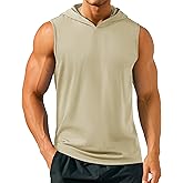TACVASEN Mens Hoodies Sleeveless T-Shirts Cotton Tank Top Muscle Tee Lightweight Summer Shirt