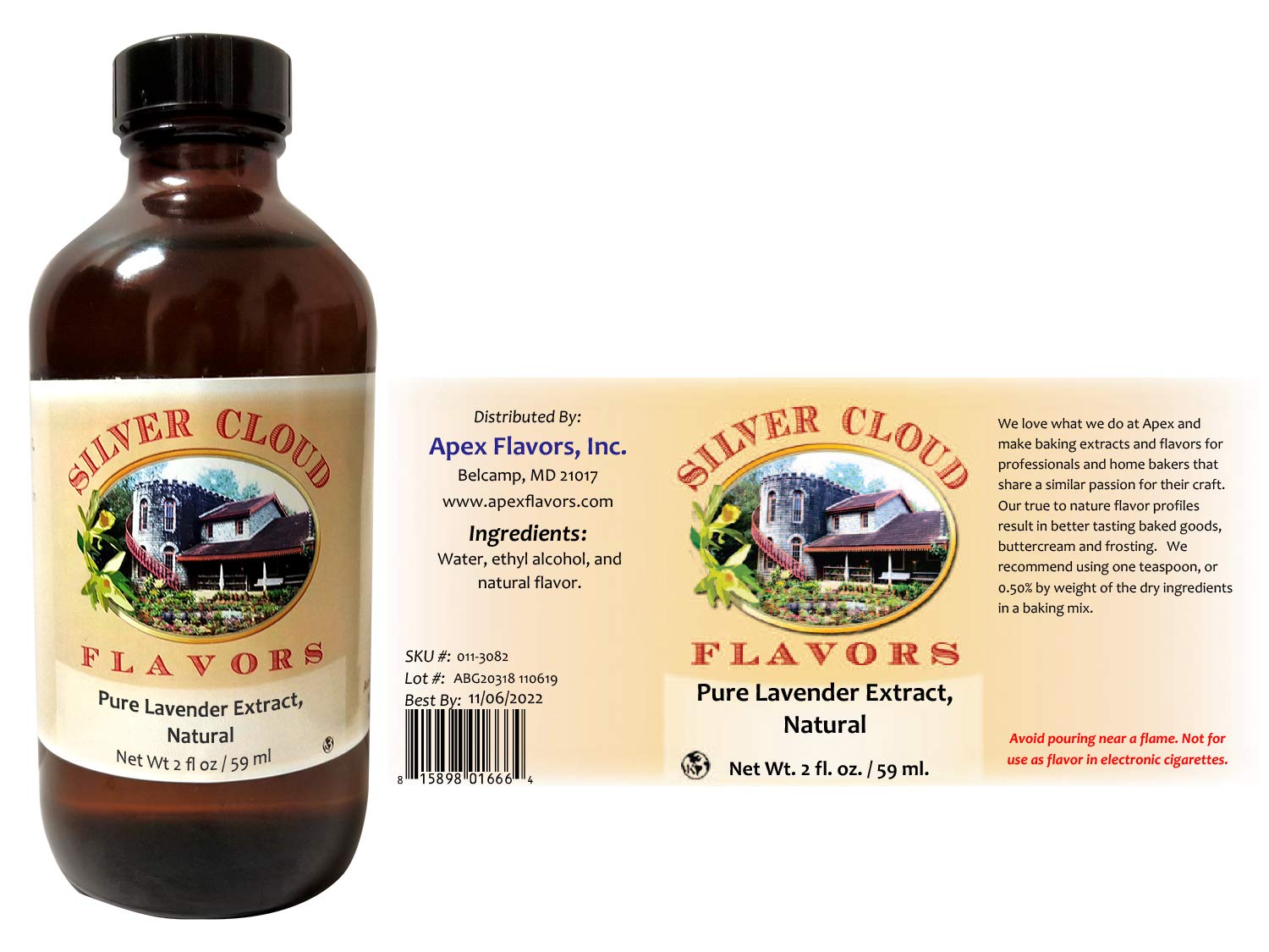 Pure Lavender Extract, Natural - 2 fl. oz. bottle