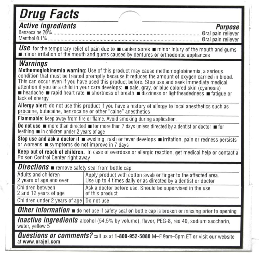 Orajel Maximum Strength Liquid - 0.45 fl oz: Health & Personal Care