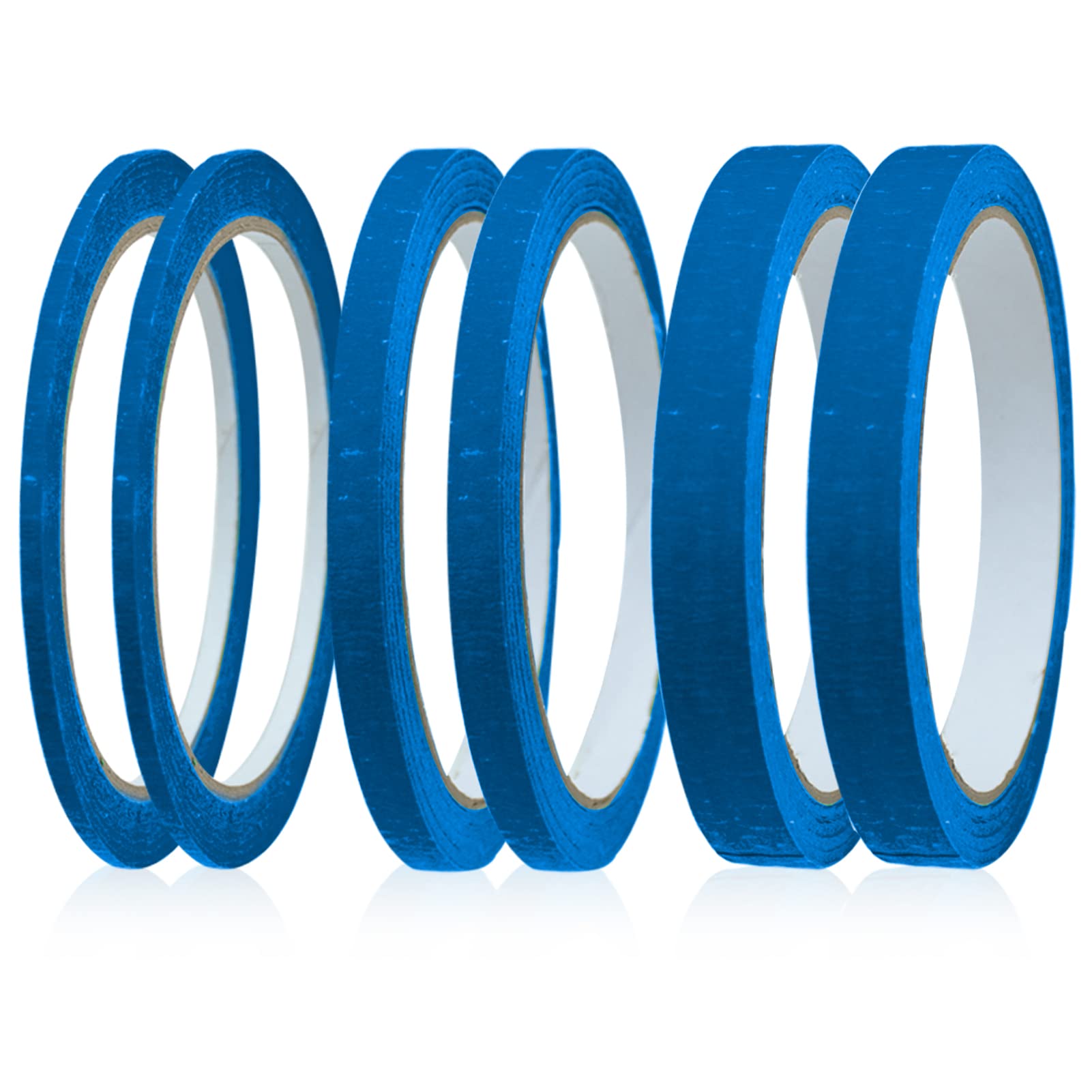 Fine Line Blue Masking Tapes - 3mm/7mm/12mm Wide, 22 Yard Writable, Automotive & Premium Tape for Painting & Decorating