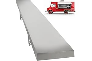 KUAFU 70.8L x 11.6W Folding Concession Window Shelf Stand Serving Wall Mounted Shelf for Food Truck Restaurant Bar Utility Ro
