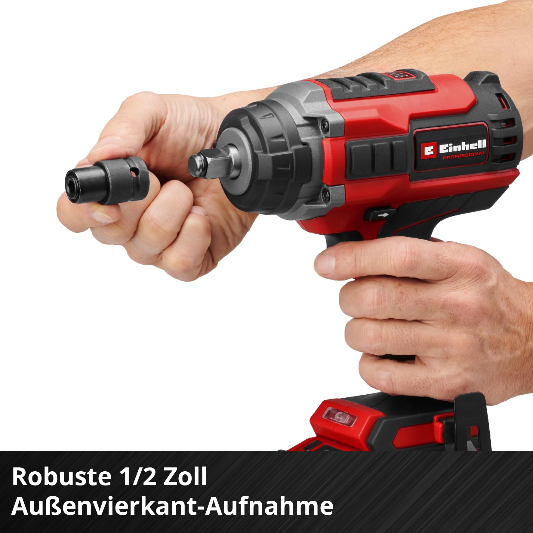 Einhell Professional Akku-Schlagschrauber IMPAXXO 18/450 Power X-Change (18 V, 450 Nm, 3 Leistungsstufen, Brushless, 1/2"-Aufnahme, inkl. Nuss-Set, ohne Akku) 8