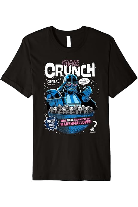 Amazon.com: Star Wars Vader Crunch Breakfast Cereal Retro T-Shirt 