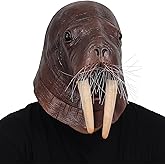 SANZHIGUO Walrus Mask Adult Latex Animal Full Head Mask Sea Creature Costume Mask for Halloween Cosplay Party Props