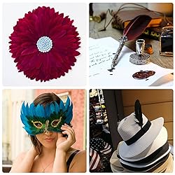 FeelfunFeather 120pcs Wine Red Goose Feathers 6-8