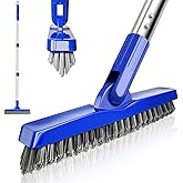 PuriSwiff Grout Cleaner Brush - with 58" Stainless Steel Adjustable Handle, Shower Cleaner Brush FloorScrubber for Grout Line