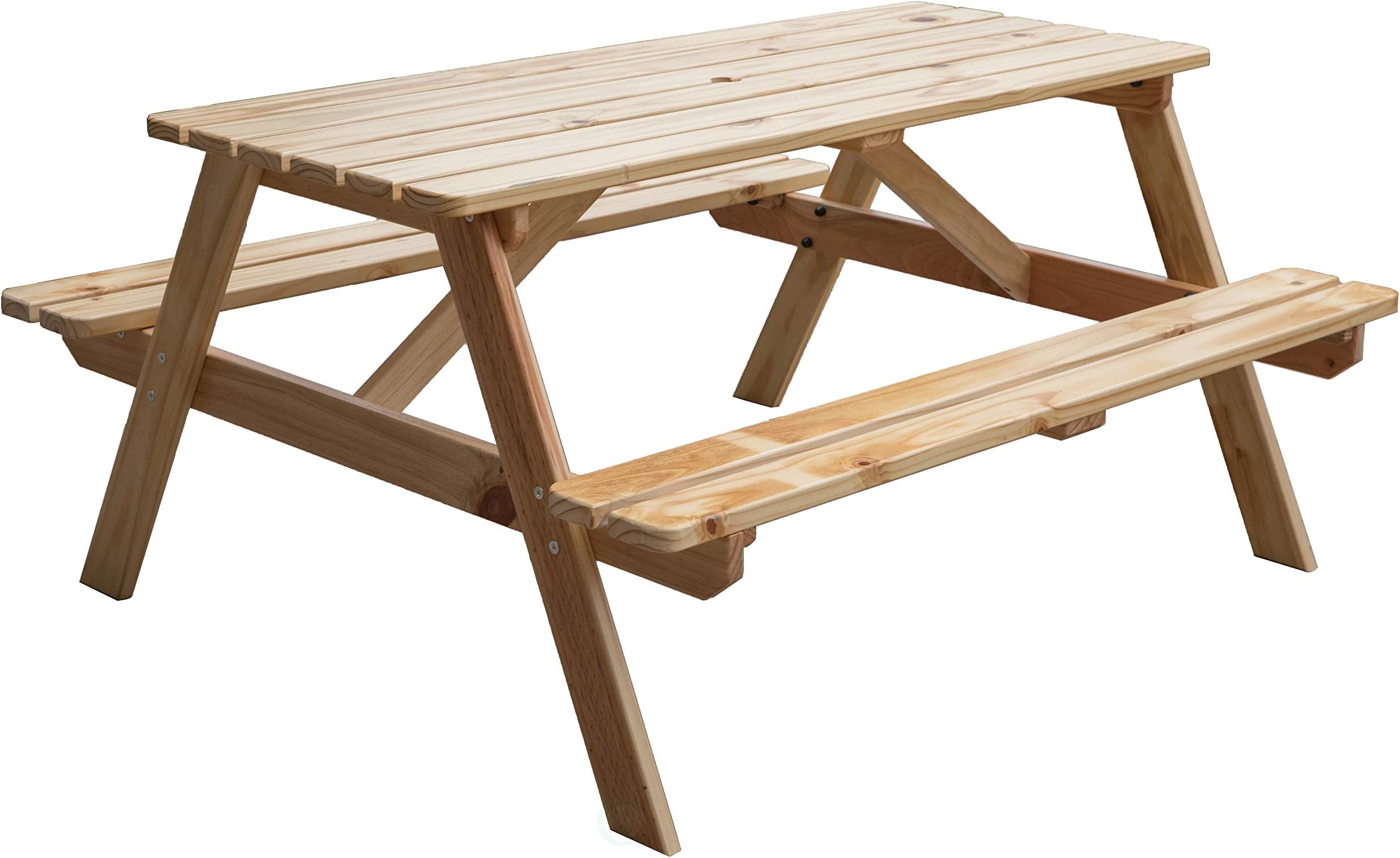 Gardenised QI003469L.N A-Frame Outdoor Wooden Patio Deck Garden Picnic Table (Natural)