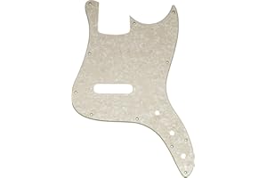 Musiclily Pro 11-Hole Bass Pickguard for Squier Sonic Bronco Bass, 4Ply Aged White Pearl