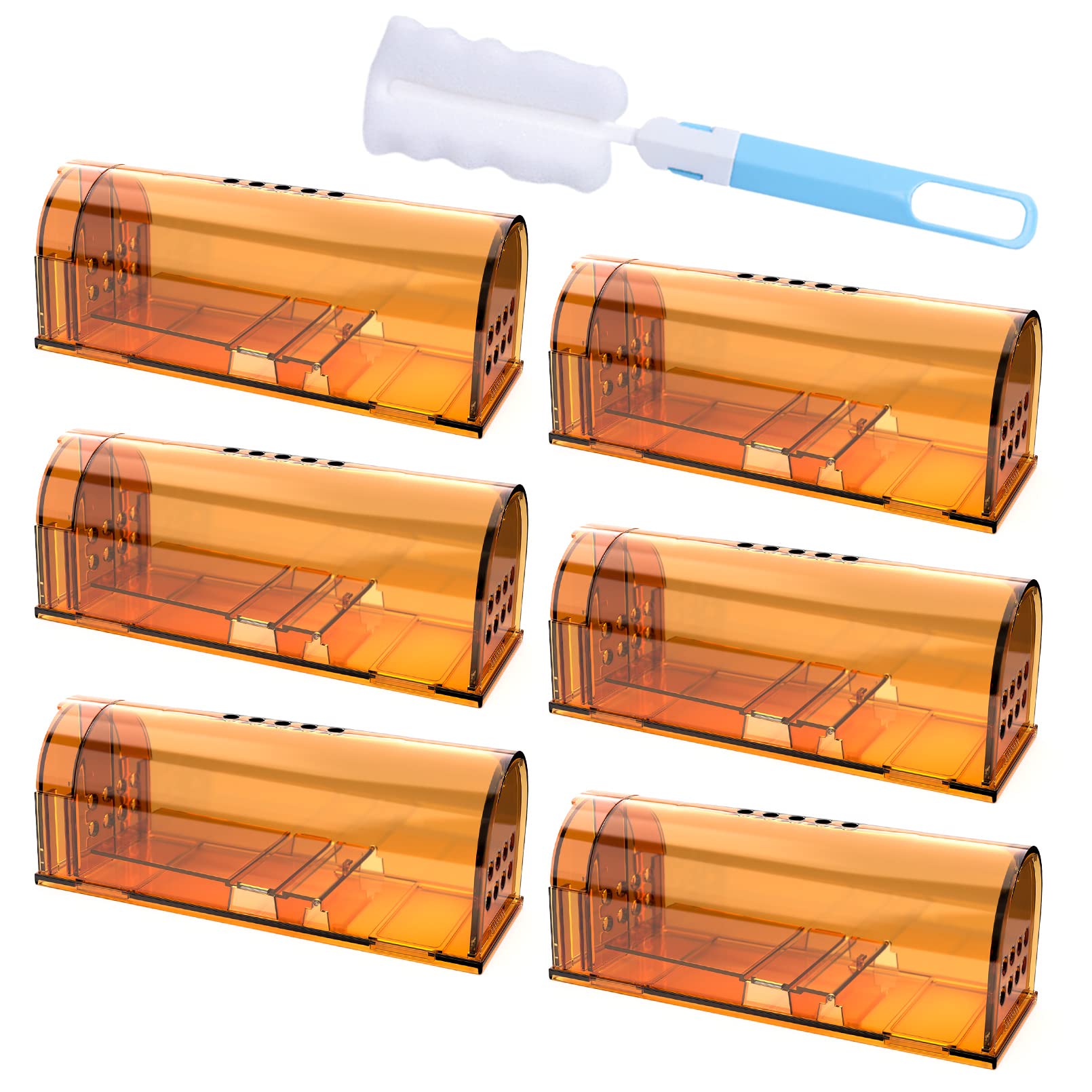 Photo 1 of 6 Pack Live Mouse Traps No Kill, Humane Mouse Traps Indoor for Home, Reusable Mice Trap Catcher for House & Outdoors