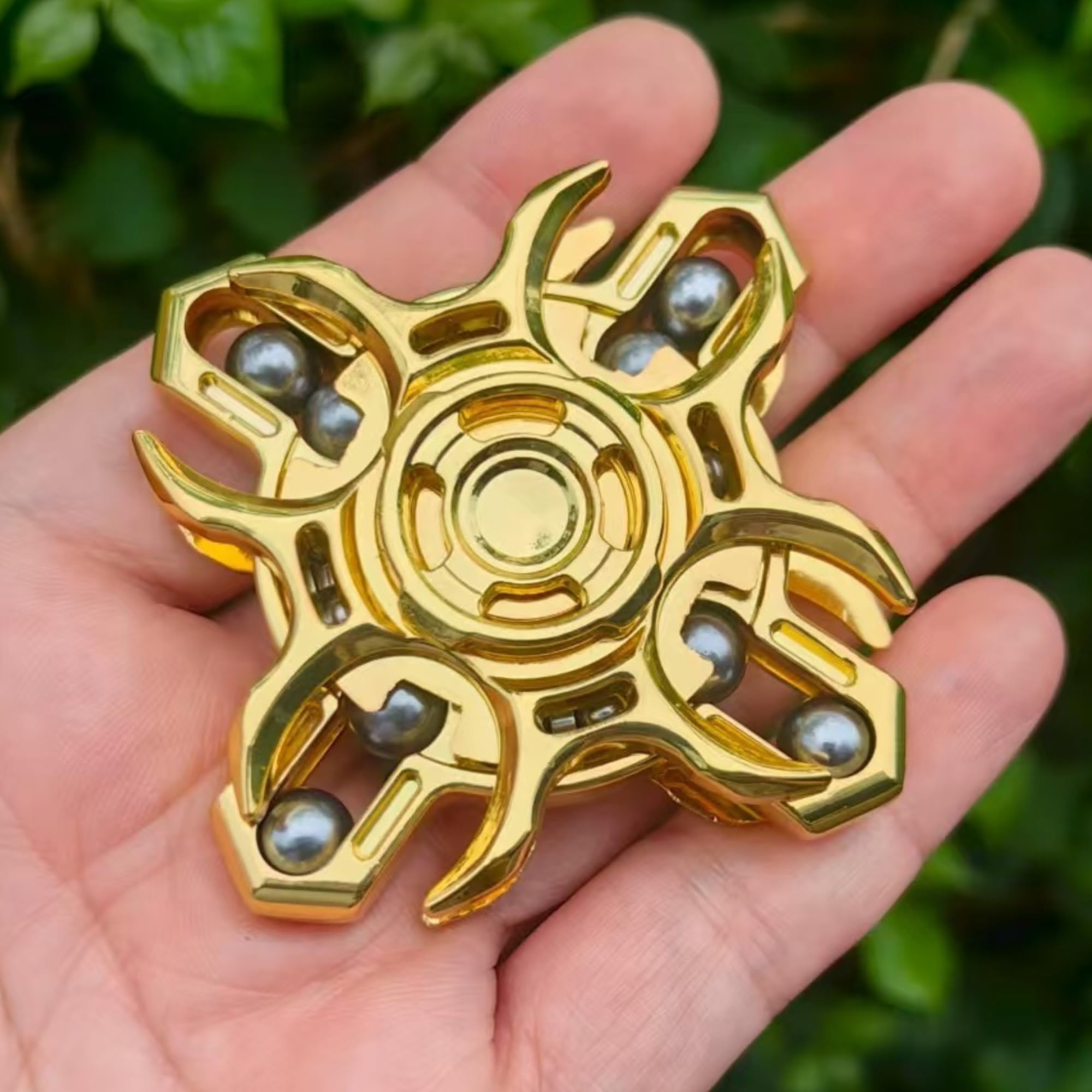 T-Conceal EDC Fidget Sliders Tuning Fork Fingertip Gyroscope Stress Relief Toys for Adults Enhance Concentration and Relaxation Long Spin Time Magnetic Metal Toys (Yellow) — image 1