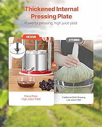 VEVOR 0.44 Gal/1.65L Fruit Wine Press, 2 Stainless