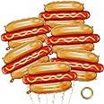 6 Pcs Giant Hot Dog Balloons, Food Foil Balloons Picnic Snacks BBQ Party Balloon Picnic Themed Balloon for Birthday Food Snacks BBQ Themed Party Decorations