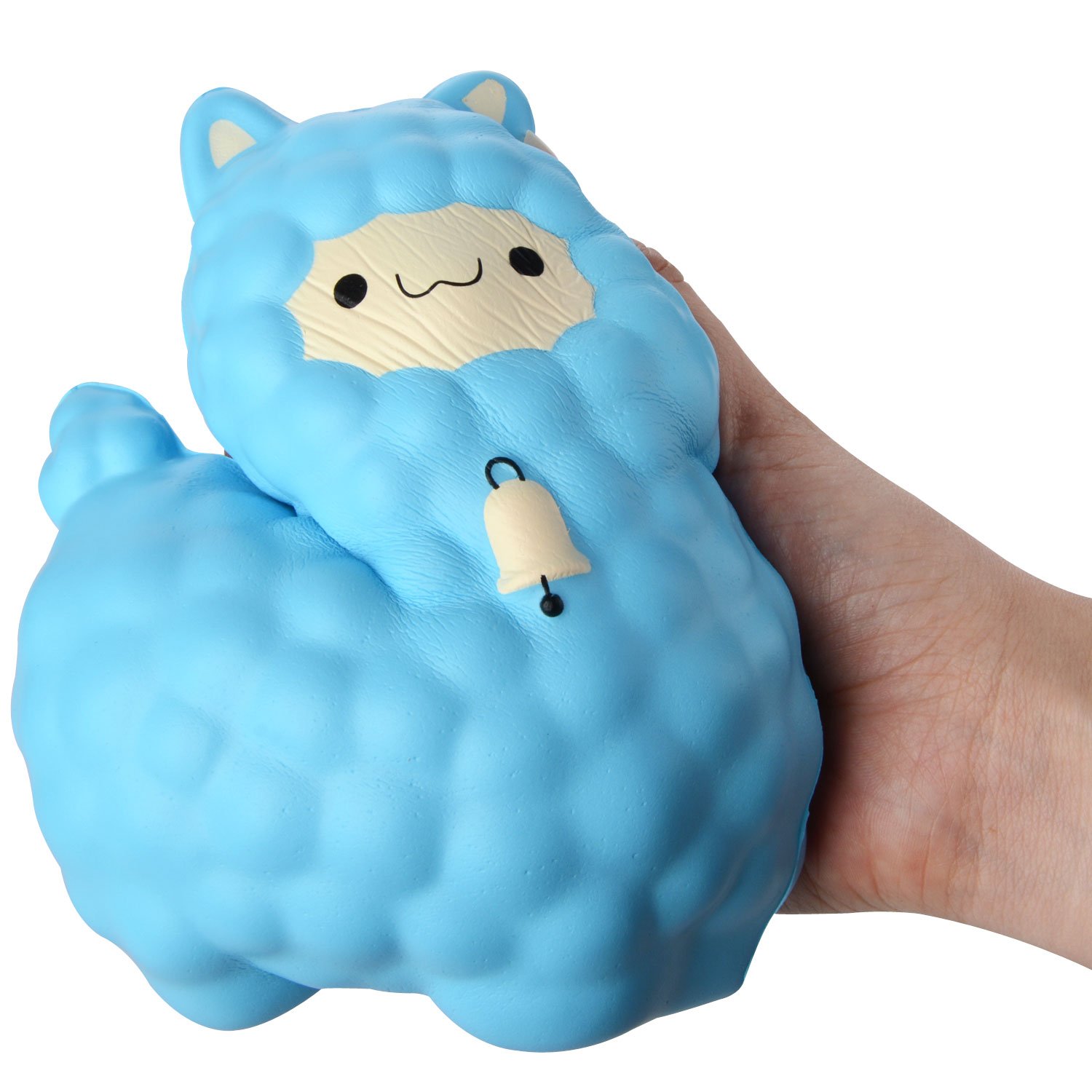 Squishy Cute Alpaca Jumbo Sheep Super Slow Rising Scented Fun Animal Toys (Blue)