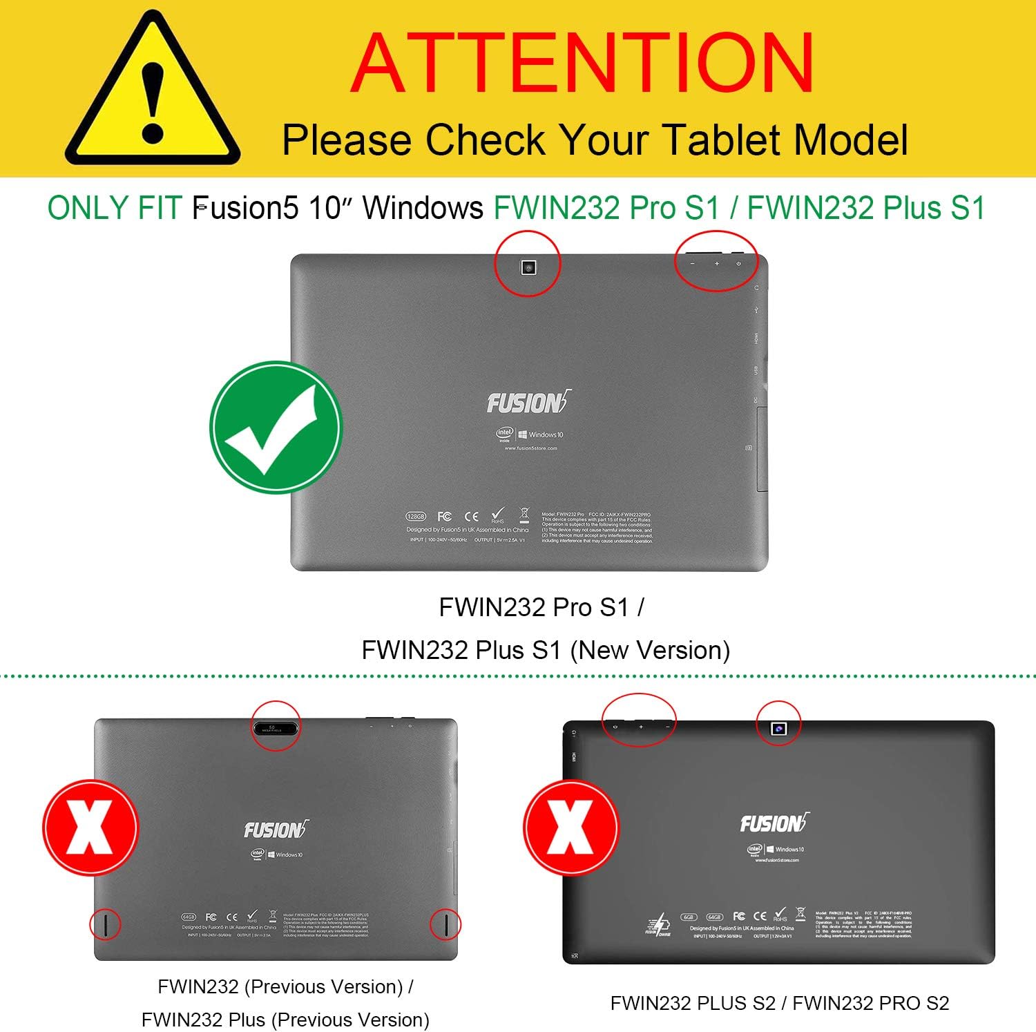For Fusion5 10.1'' Windows Tablet FWIN232 PRO /FWIN232 Plus Folio Case Cover eBay