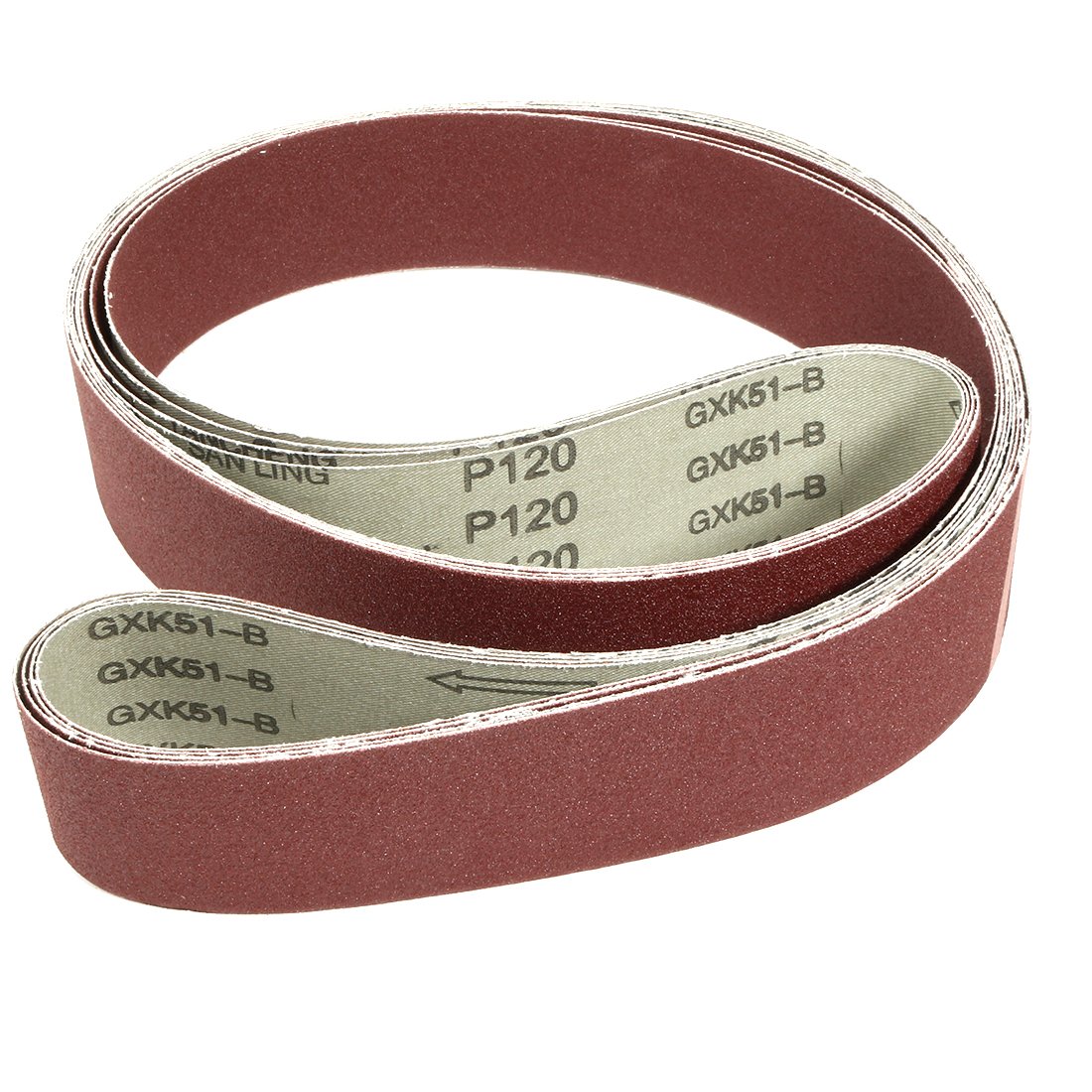 Sourcingmap 2-Inch x 72-Inch Aluminum Oxide Sanding Belt 120 Grits Sandpaper Lapped Joint for Belt Sander 4pcs