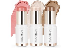 MYMERRY Trio Contour Sticks Set, Highlighter Stick & Bronzer Stick & Blush Stick for Cheek+Lip,Highlight and Contour to Create a Natural Dewy Makeup Look for Light| Set of 45g/1.6fl.oz